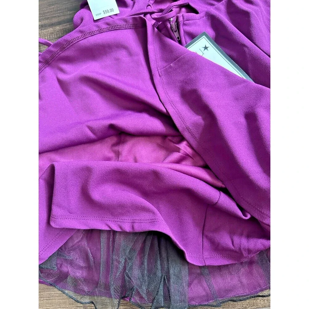 City Studios Women Juniors' Sweetheart-Neckline Fit & Flare Dress Purple 3/4 - Picture 9 of 9